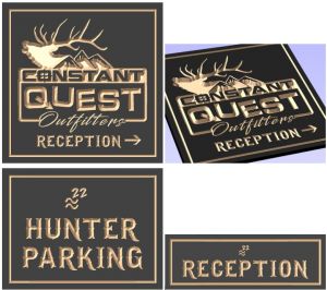 Constant Quest Outfitters signs